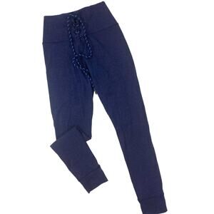 Aerie Hi Rise Jogger Chill Play Move Drawstring Lace Up Leggings Blue Small